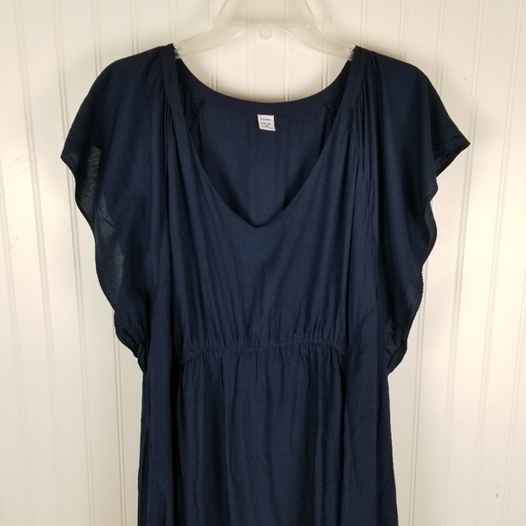 Old Navy Maternity V Neck Sleeveless Dress Size XXL Navy Blue Flutter Sleeves - Picture 11 of 14